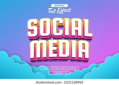 Social media editable text effect with cloud decoration