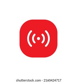 Social media element. Live streaming icon vector on square button