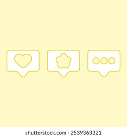 Social media elements, likes buttons, stars, comments 