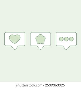 Social media elements, likes buttons, stars, comments 