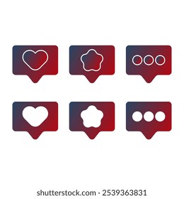 Elementos en redes sociales, le gustan los Botones, estrellas, comentarios 