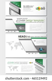 Social media and email headers set, modern banners. Business templates. Cover design template, easy editable, flat layout in popular sizes. Back to school background, letters made from halftone dots