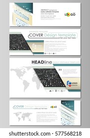 Social media and email headers set, banners. Business templates. Easy editable layouts in popular sizes. Soft color dots with illusion of perspective, dotted background. Modern elegant vector design