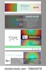 Social media and email headers set, modern banners. Business templates. Vector layouts in popular sizes. Minimalistic design with circles, diagonal lines. Geometric shapes, beautiful retro background