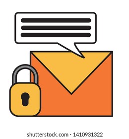 social media email security chat vector illustration