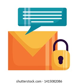 social media email security chat vector illustration
