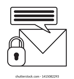 social media email security chat vector illustration