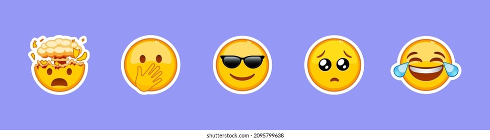 Social Media Emoji Icon Set. Emoticon. Vector Line Icon For Business And Advertising.