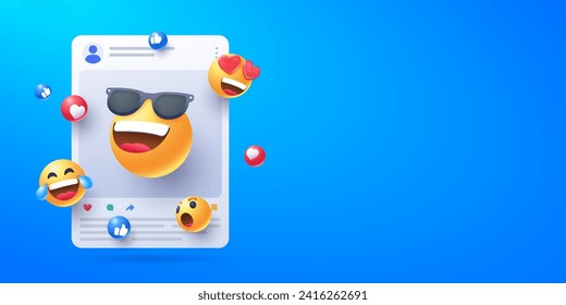 social media emoji marketing illustration design