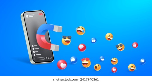 social media emoji marketing illustration design