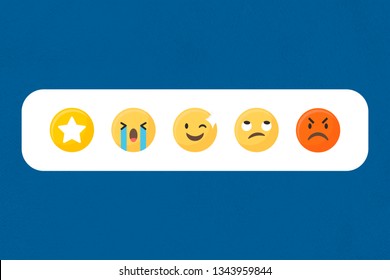 Social media emoji in a white speech bubble vector