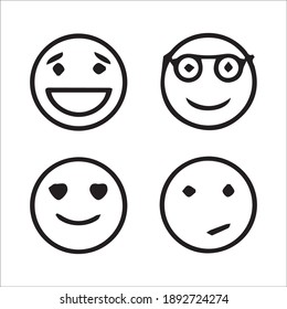 social media emojis with different emotions collection set