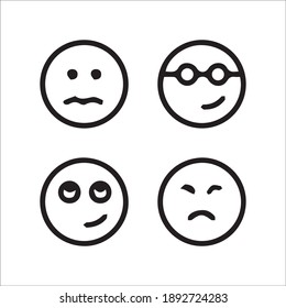 social media emojis with different emotions collection set