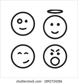 social media emojis with different emotions collection set