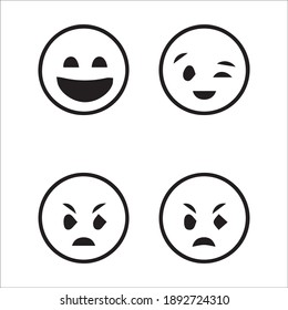 social media emojis with different emotions collection set