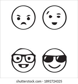 social media emojis with different emotions collection set