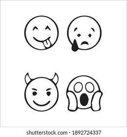 social media emojis with different emotions collection set