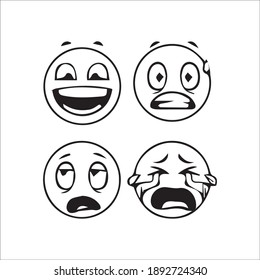 social media emojis with different emotions collection set