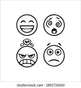 social media emojis with different emotions collection set