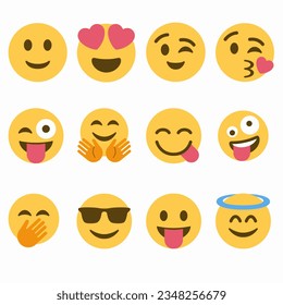 Social media emojis isolated on white background. Emoticons symbol modern, simple, vector, icon for website design, mobile app, ui. Vector 