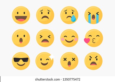 Social media emoticons vector set