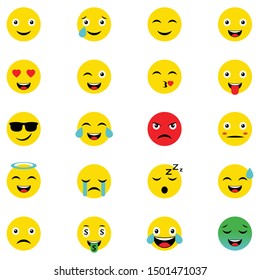 Social Media Emoticons Vector Set,  Emoji Pack, 