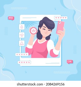 Social Media Endorsement Promotion Illustration Background