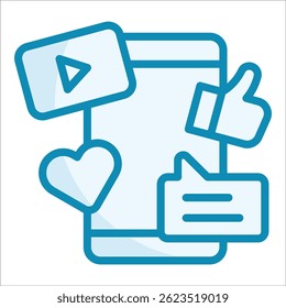 Social Media Engagement Icon Element For Design