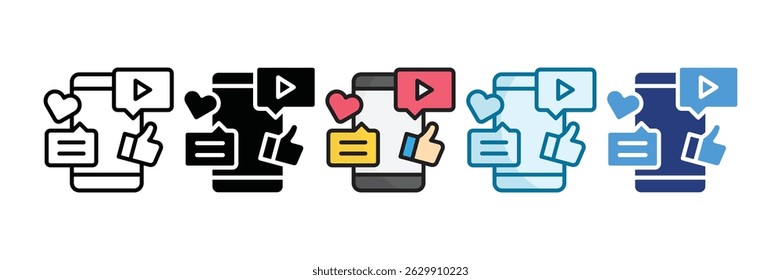 Conjunto de ícones do Social Media Engagement (Compromisso de mídia social)