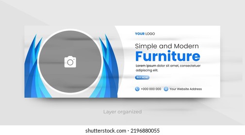 Social media facebook cover template and web banner template for furniture business