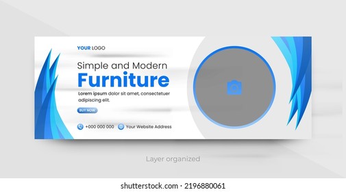 Social media facebook cover template and web banner template for furniture business