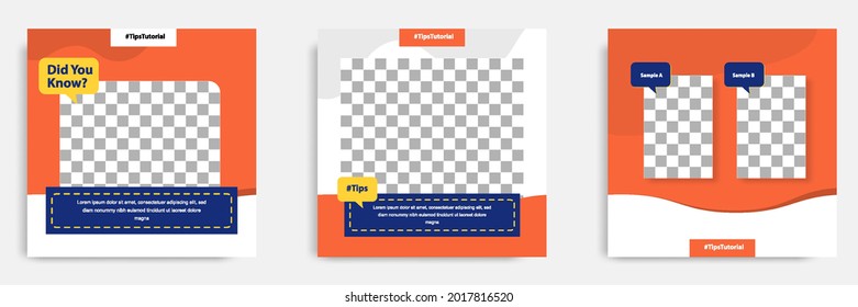 Social media faq, question, answer post banner layout template with geometric shape background and bubble message design element in orange yellow white color. Vector illustration