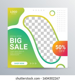 Social Media Fashion post template Banner ad template promotion
