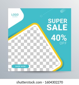 Social Media Fashion post template Banner ad template promotion