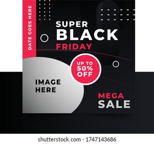 Social Media Fashion post template Banner ad template promotion