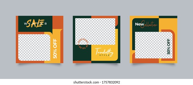 social media fashion post template with modern style