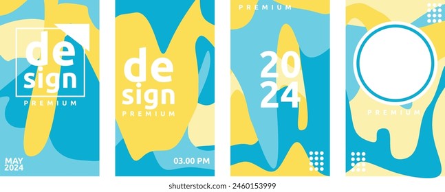 Social media feed background template in summer color design concept.