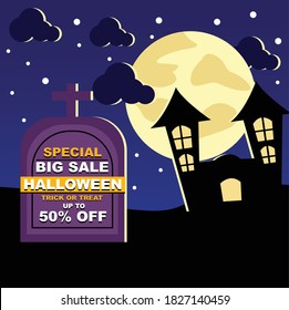SOCIAL MEDIA FEED DESIGN HALLOWEEN BIG SALE SUITABLE FOR INSTAGRAM, FACEBOOK, ETC
