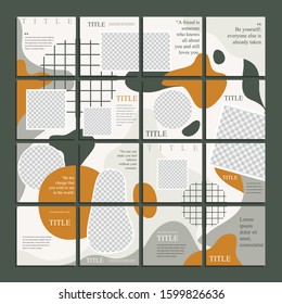 Social media feed editable template endless liquid style for business profiles Vector layouts