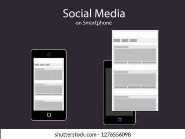 Social media feed interface on smart phone