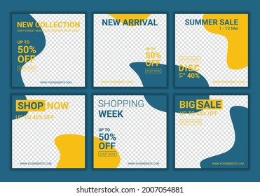 Social media feed post creative vector set. Discount promo template. Background template with copy space for text and images design by abstract. Vector illustration banners for digital marketing