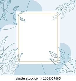 Social media feed post or invitation card template with organic shape background