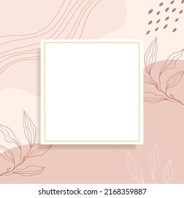 Social media feed post or invitation card template with organic shape background