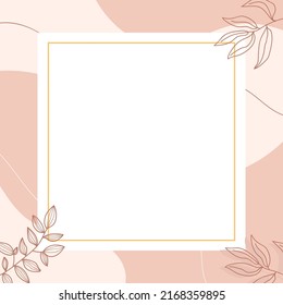 Social media feed post or invitation card template with organic shape background