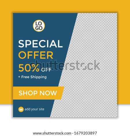 social media feed post promotion design, template post for ads