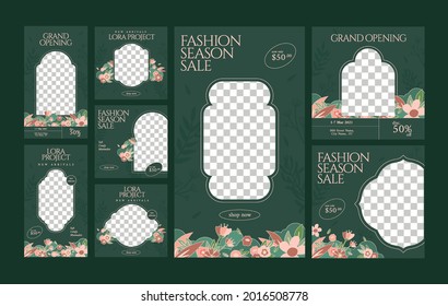 Social media feed post and stories template for fashion business 
