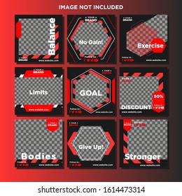 Social Media feed post template for gym branding media