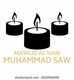 social media feed template design for the celebration of the Prophet Muhammad's Birthday. Happy commemorating the Prophet Muhammad's Birthday. Happy Maulid al-Nabi Muhammad SAW. Suitable for greeting 