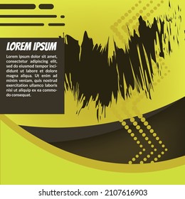 social media feed template suitable for promotion banner. black and yellow background template