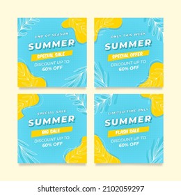 Social media feed template summer promotion